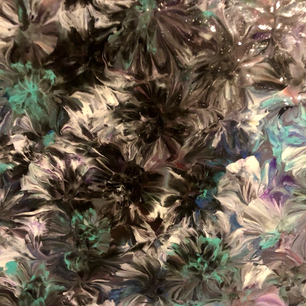 12x16 Handmade Textured Flower Acrylic Painting